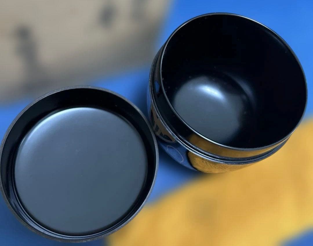 中村宗悦作 中棗 共箱共布 夕顔時絵 共布 茶道具 共箱