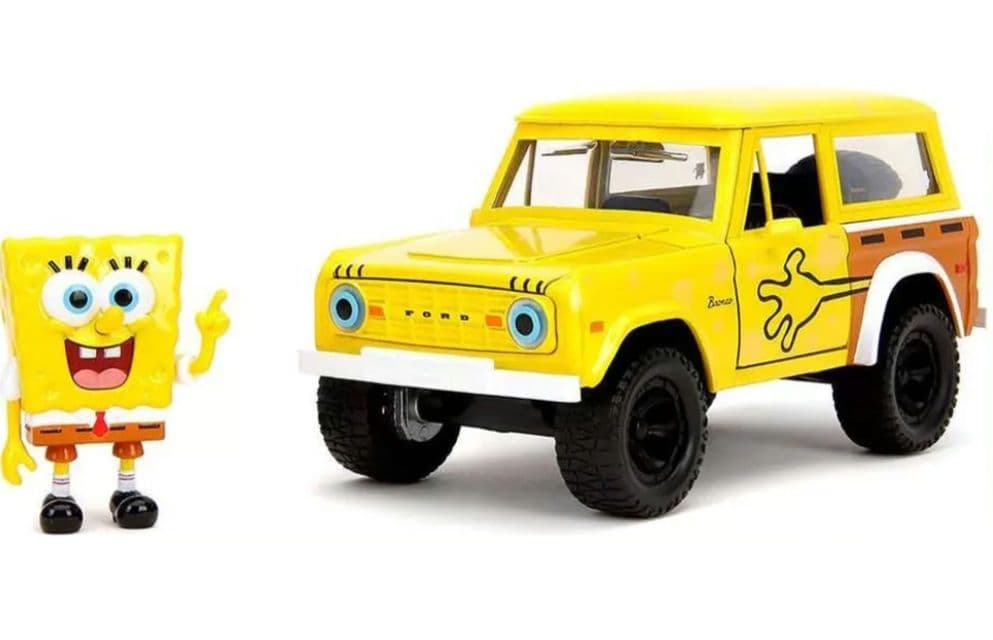 Jada Toys1973 フォード・ブロンコ & スポンジボブ・フィギア