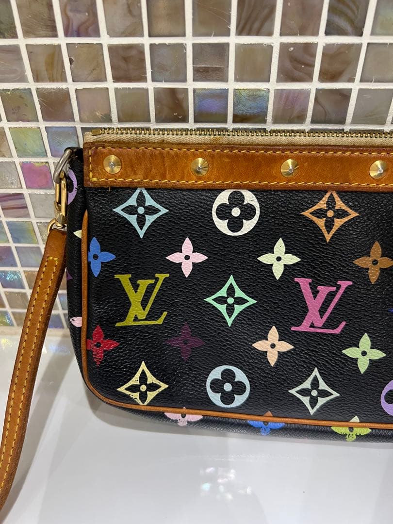 Louis Vuitton ルイヴィトン　黒マルチカラー ショルダーバッグ村上隆