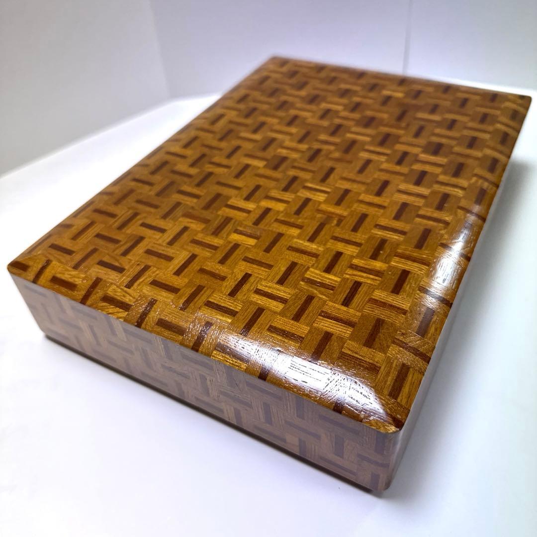 寄木細工 文箱 箱根寄木細工 文庫 無垢A4文庫（市松)(カブセ・四方留） | 寄木