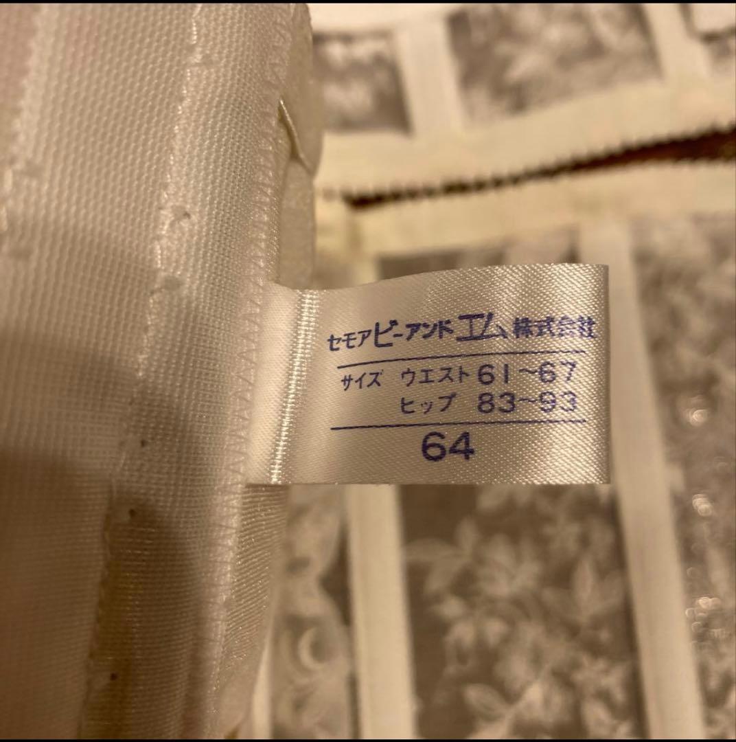 ホワイト ブラ＆コルセットペチコートセット セモア　E70 64 L