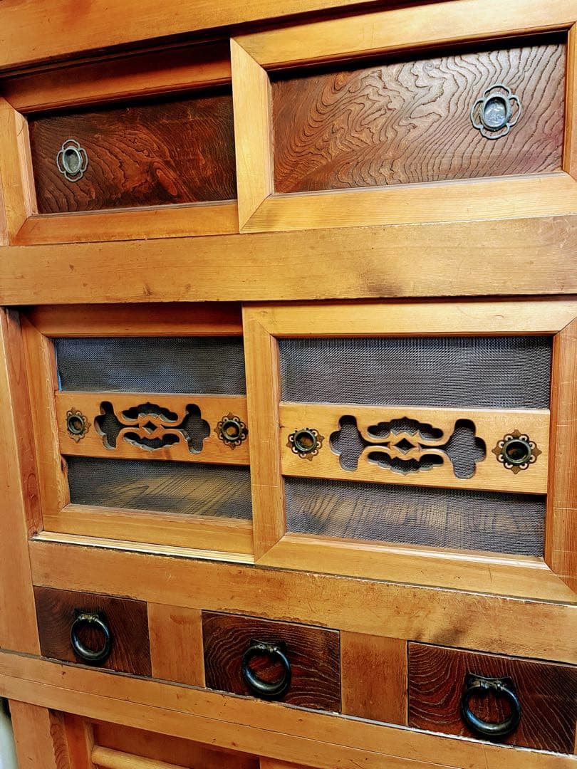 和箪笥 水屋 アンティーク 食器棚 （発送手配の期日有り〜9/21）