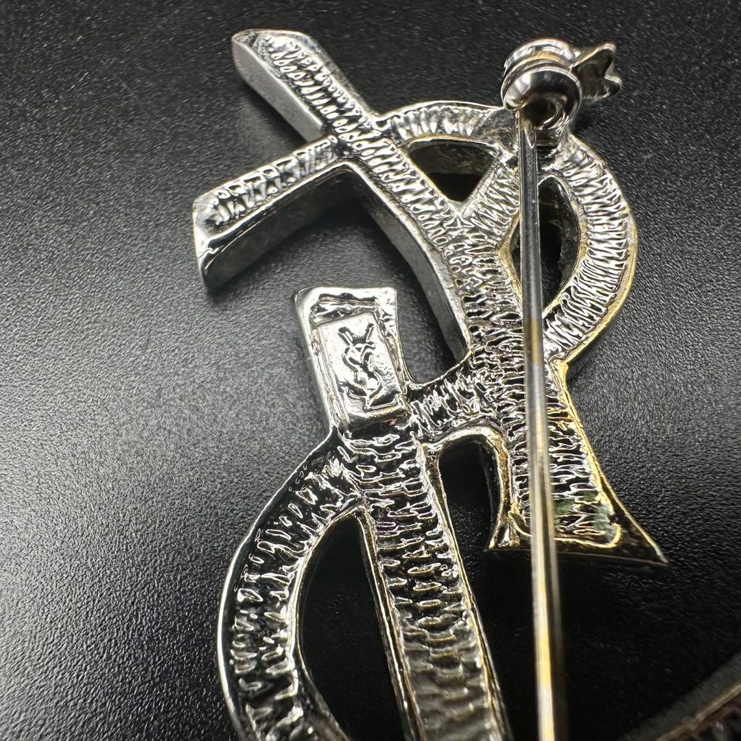 極美品✨ YSL イヴ・サンローラン ブローチ ロゴ 1311