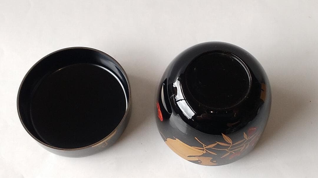 出口順慶 作 宝尽し 中棗 棗 共箱 蒔絵 螺鈿細工 漆器 漆芸 茶道具