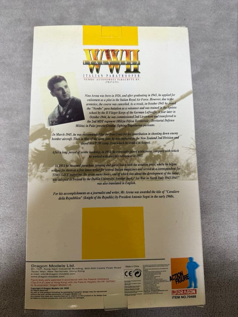 ドラゴンモデルズ 1/6WW2イタリア軍空挺兵 フィギュア レア