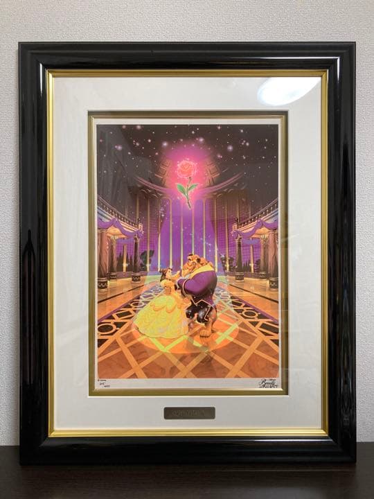 美女と野獣「マジックオブラブ」シルクスクリーン 額装品 ディズニー