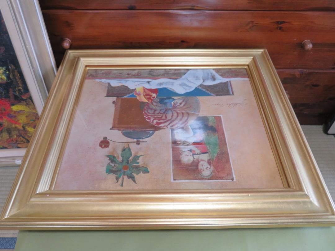 ◆　画家不明　「イコンのある風景（仮題）」　油彩　F8号 　◆