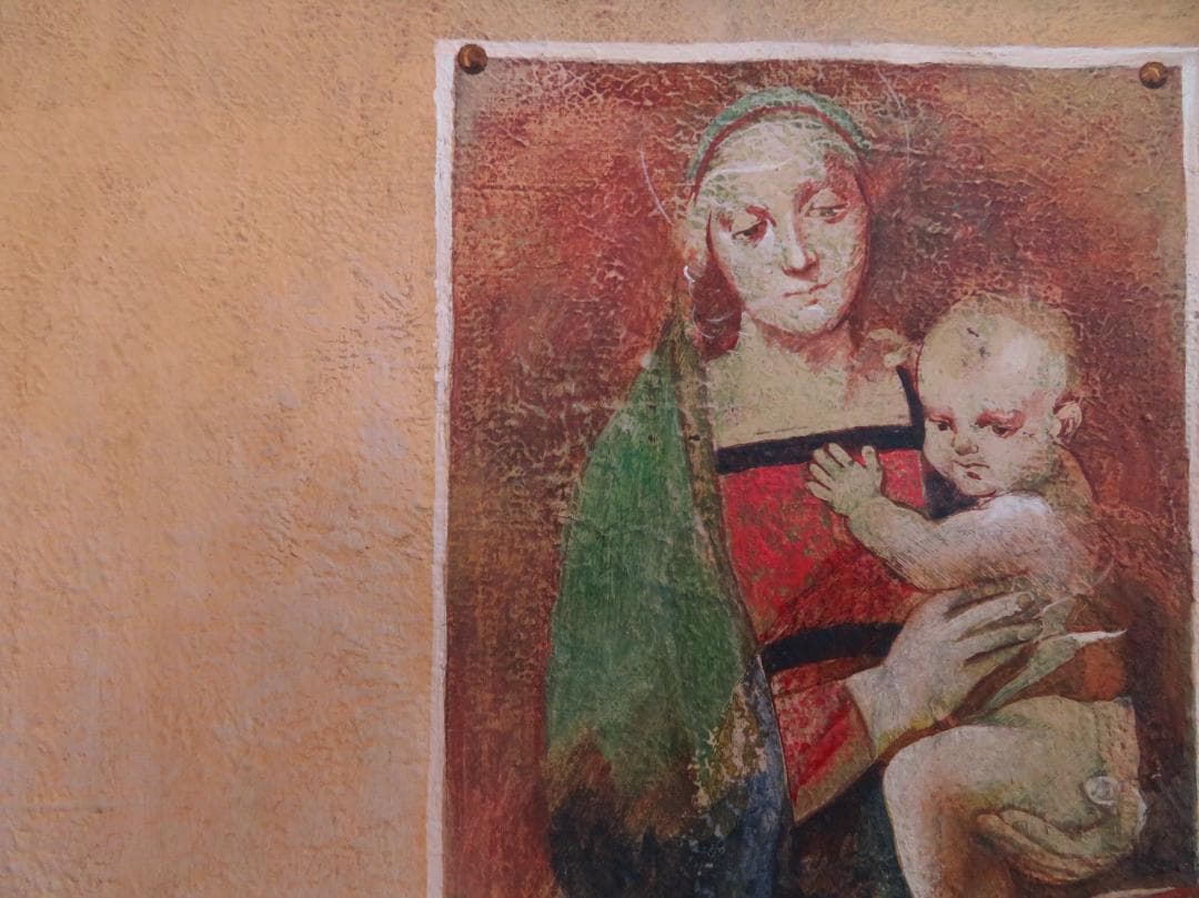 ◆　画家不明　「イコンのある風景（仮題）」　油彩　F8号 　◆