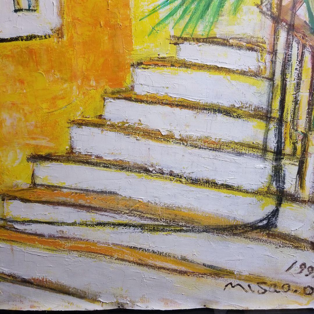 現代ア-ト 作家　大型油絵　油彩　肉筆　美術品　インテリア　部屋風景画　アート