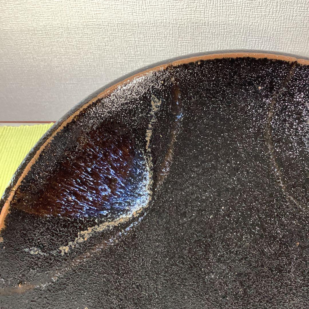 値下げ　出西窯(しゅっさい) 黒釉　大皿　29.5cm