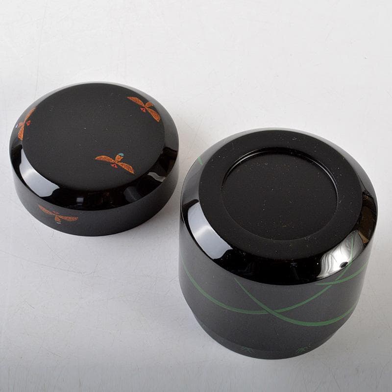 茶道具　中村宗悦作　即中斎好　早苗蛍　螺鈿装飾　雪吹茶器　共箱　V　6562