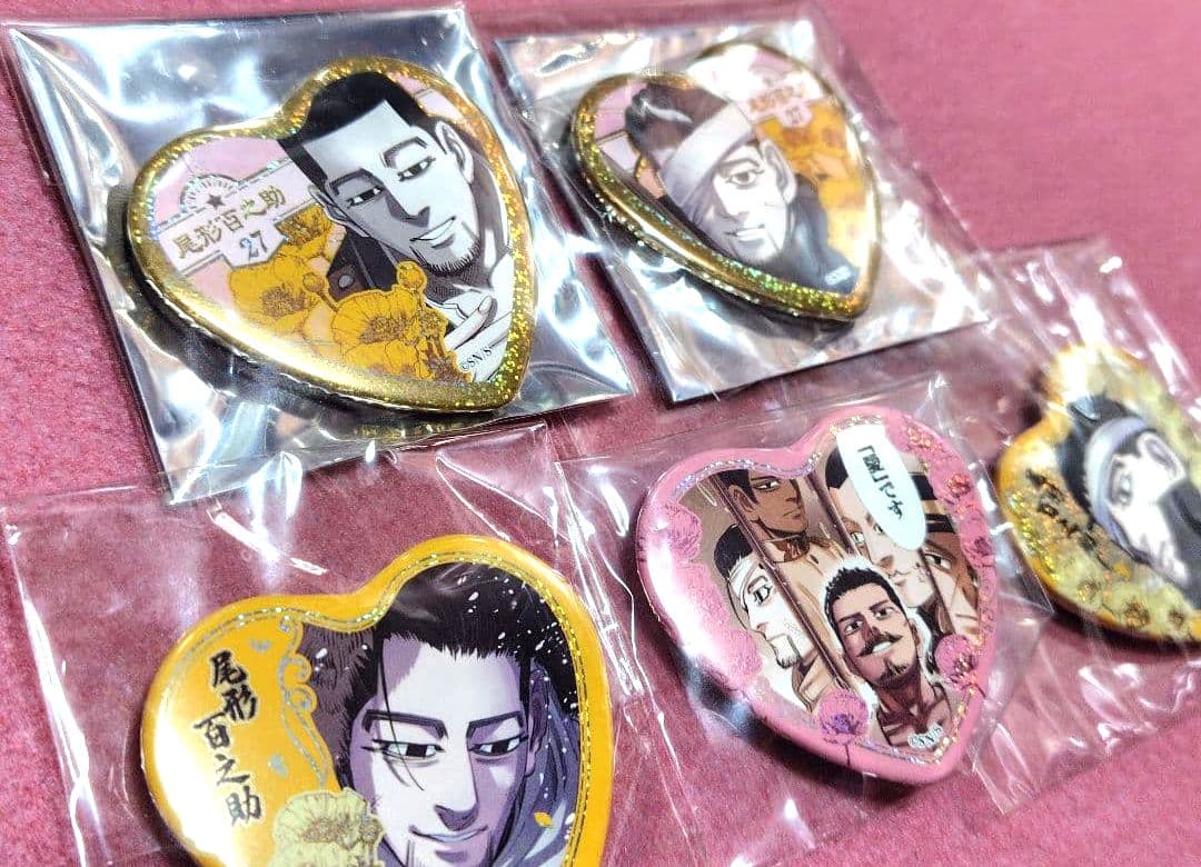 【未使用セット】ゴールデンカムイ尾形百之助 鯉登 月島 宇佐美鶴見愛です缶バッジ