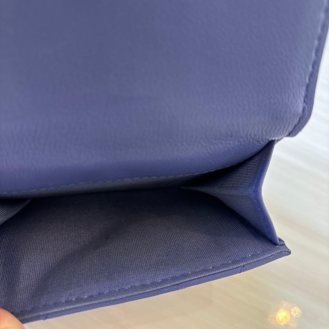 【お値下げ中】CHANEL 紫 キルティング 三つ折り財布