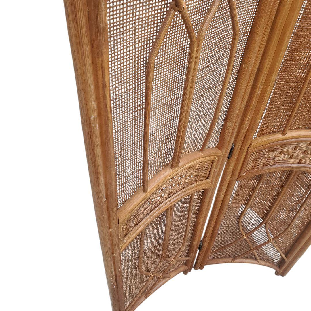 アンティーク 】ラタン 3連 パーテーション 衝立 間仕切り 藤 - メルカリ