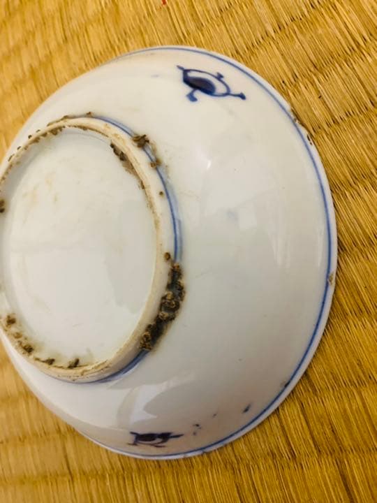 明時代末期人物描染付(青花)お皿