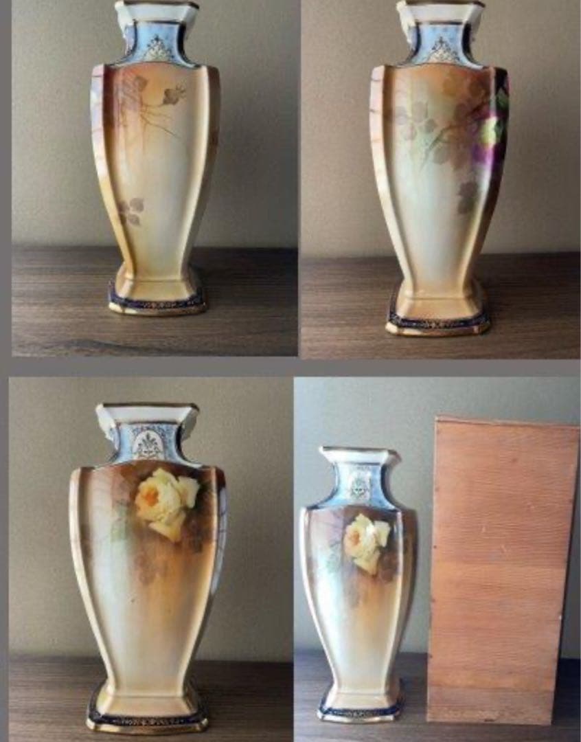 オールドノリタケ 希少 極大花瓶 40㎝ 明治24年〜米国輸出向け 期間