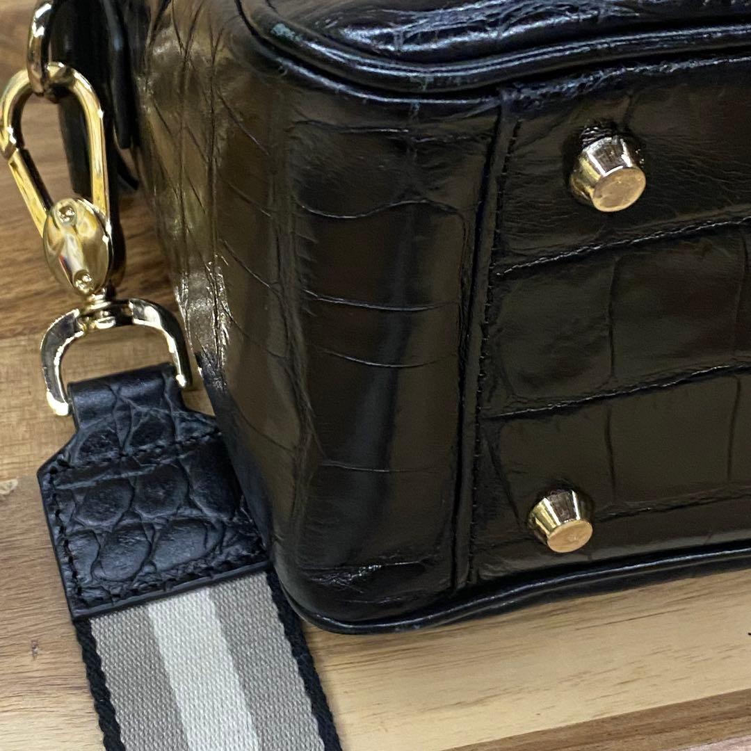 s*4様 Anya Hindmarch クロコ型押し 2WAY ハンドバッグ カ