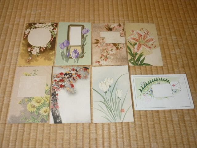 明治後期から大正◇浮世絵柄、花柄、風景他 絵葉書計19枚(エンボス加工