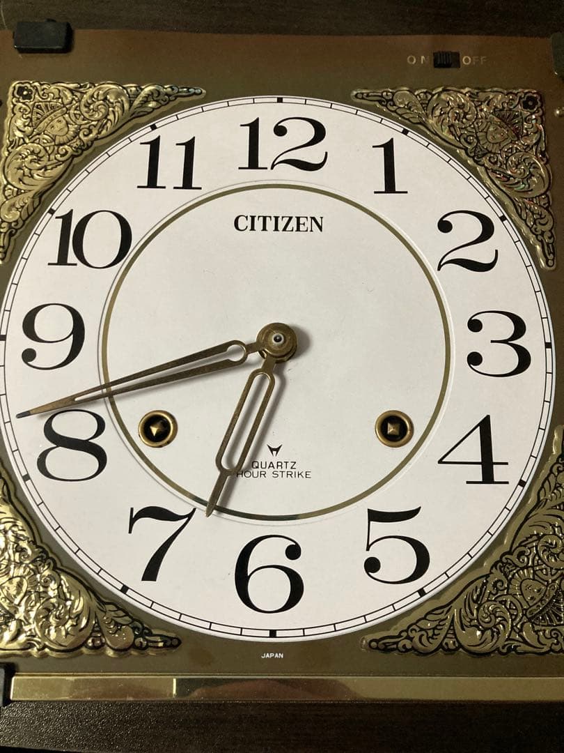 citizen昭和アンティーク柱時計 修復クォーツ新品使用 振り子作動 無音