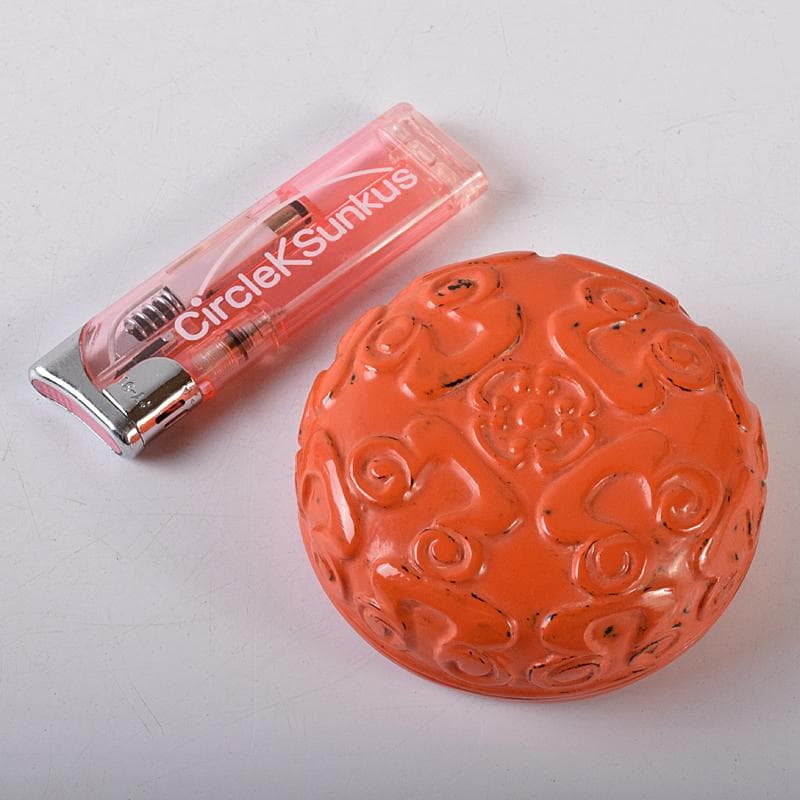 茶道具　鎌倉彫　内金塗　剔紅　堆朱　屈輪香合　在銘　共布　共箱　V　R8209