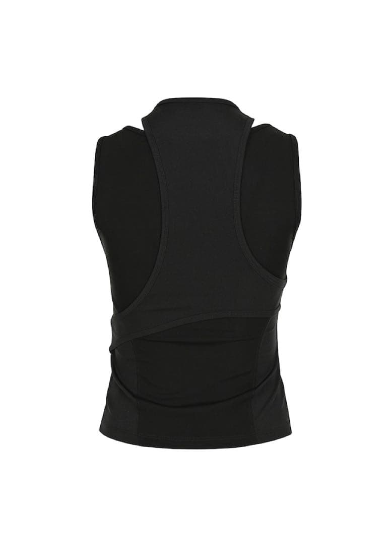 bohemseo レイヤードトラックタンクトップシズニルック ブラック