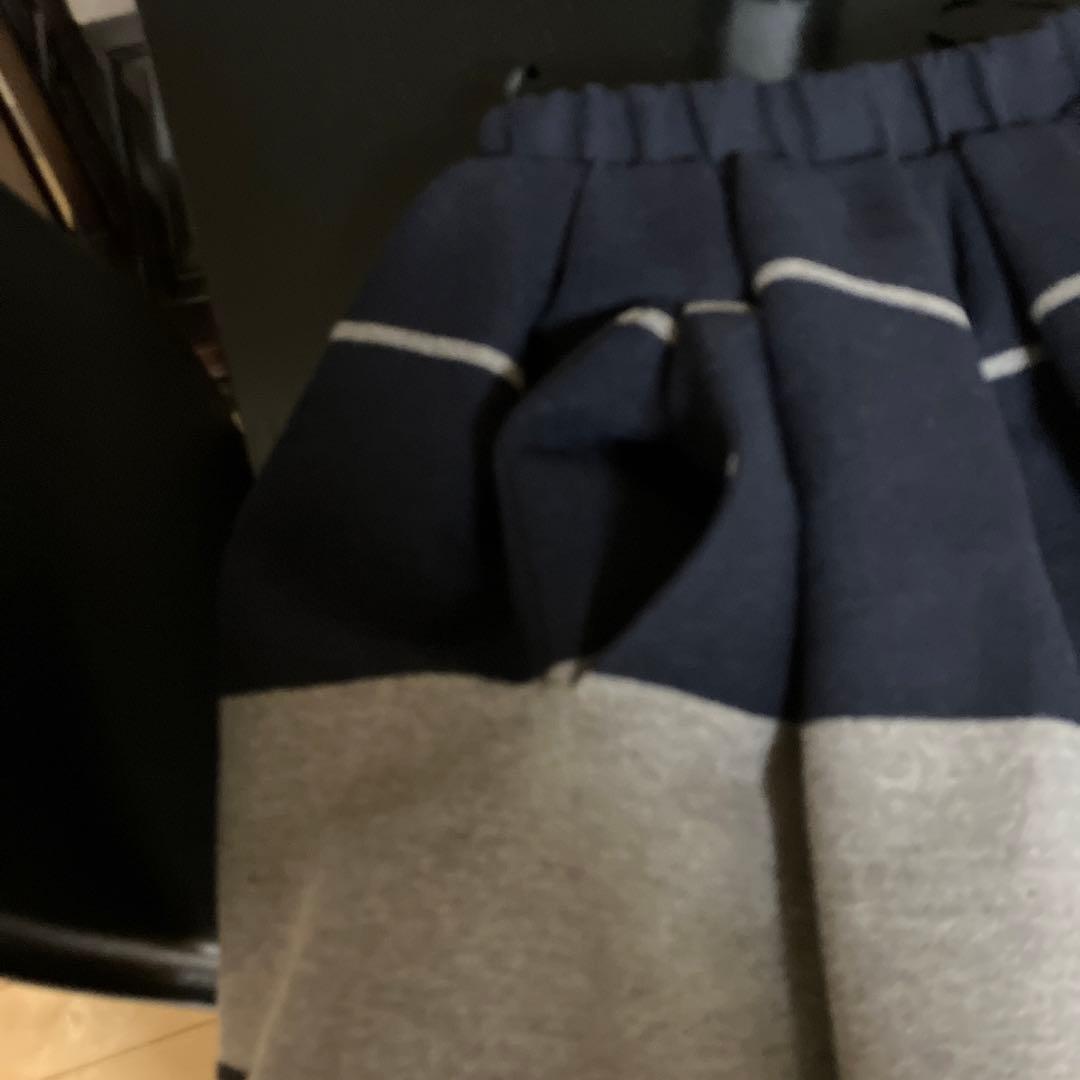 美品✨【Acne】フレアスカート ネイビー グレー ストライプ