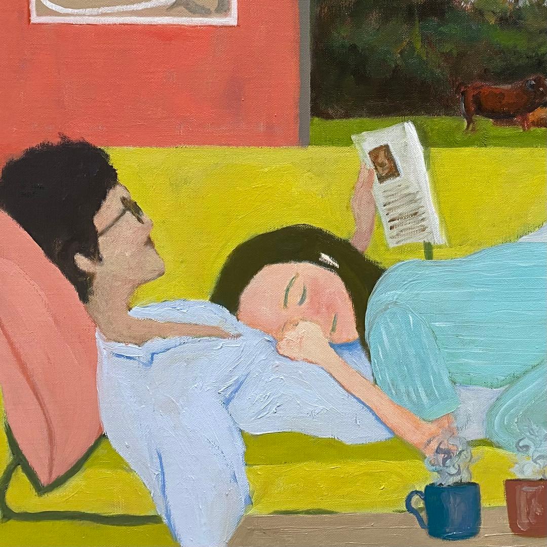 愛の部屋 F15 油彩画 人物画 oil painting art