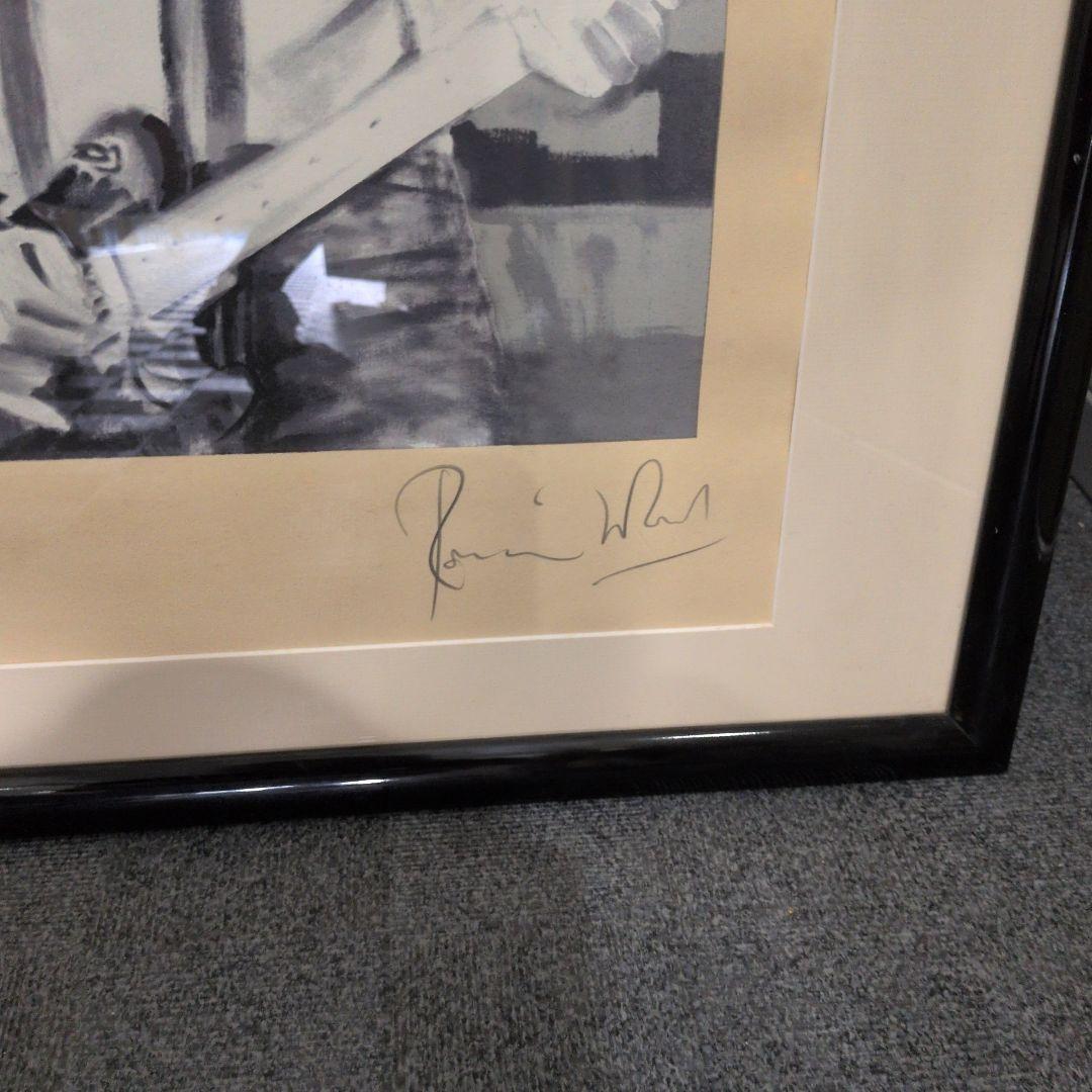 ローリングストーンズ リトグラフ サイン キースリチャーズ シルク