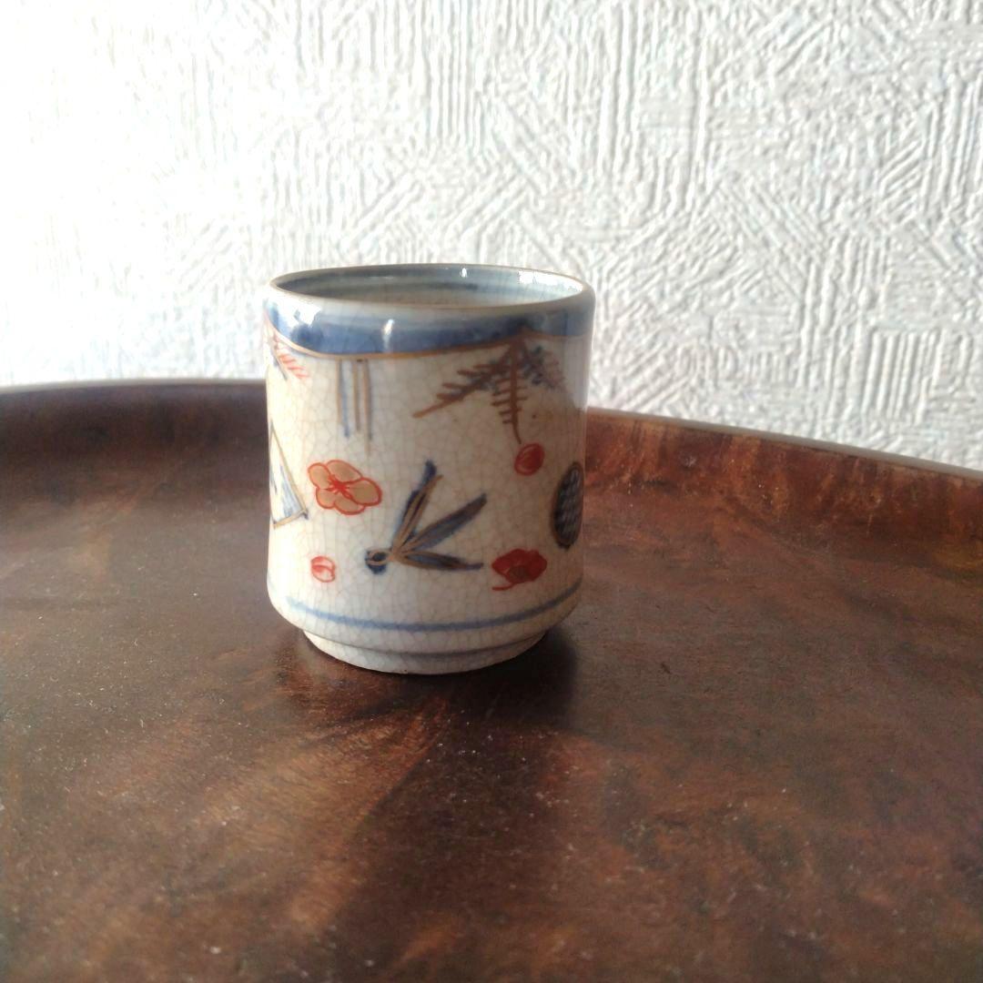 古伊万里色絵金彩羽子板覗き猪口蕎麦猪口江戸時代 - メルカリ