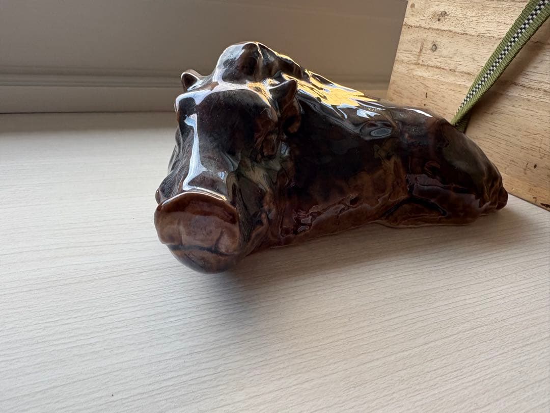 九谷焼 徳田八十吉 猪 イノシシ 置物　陶器