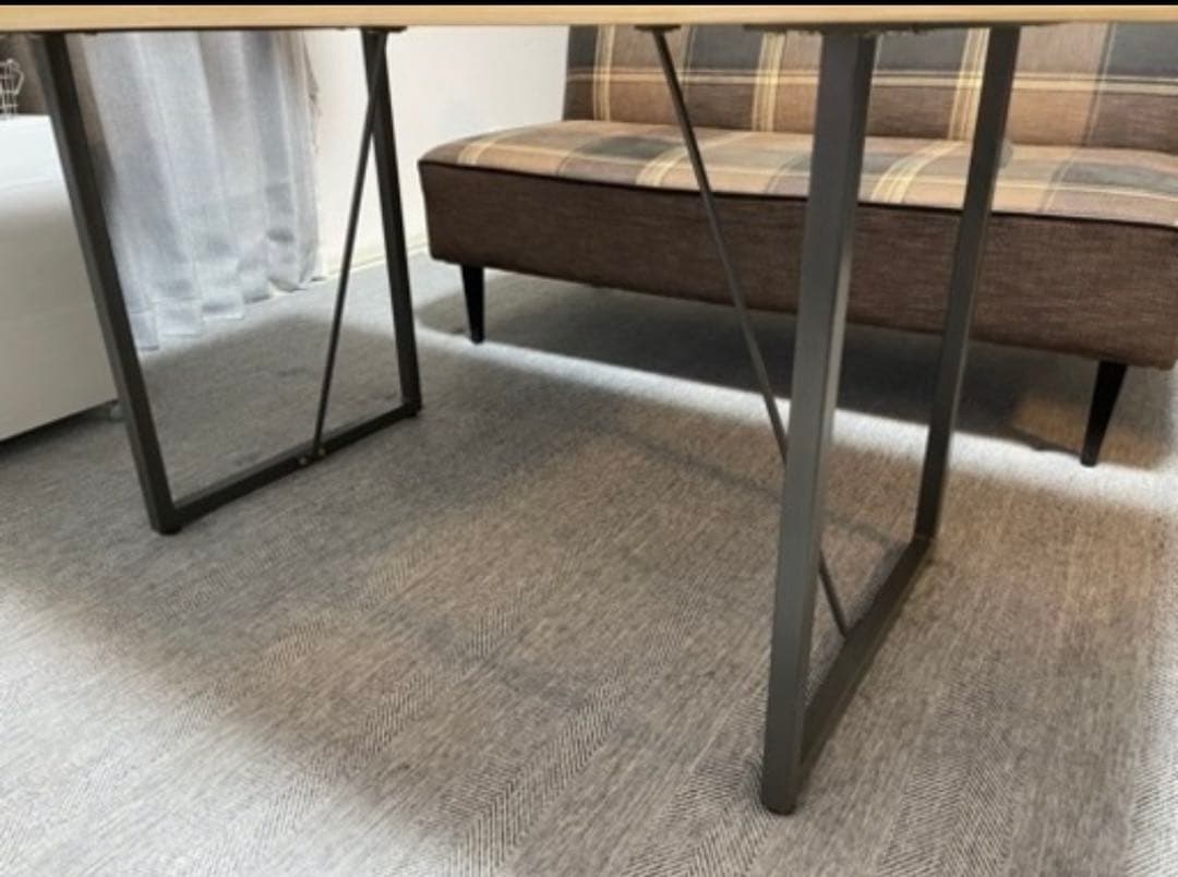 関家具　一枚板風　ダイニングテーブル　クラッシュゲート