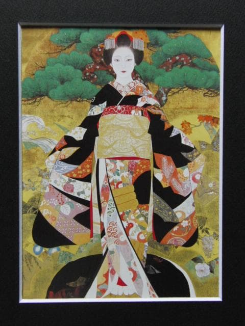 森田りえ子、舞妓・粧、希少な画集より、新品高級額装付、状態良好