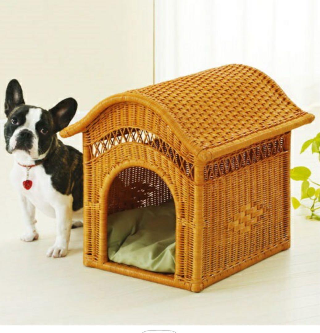 ラタン製 家型ペットハウス 犬小屋 今枝商店 ラタン編み ラタンイス