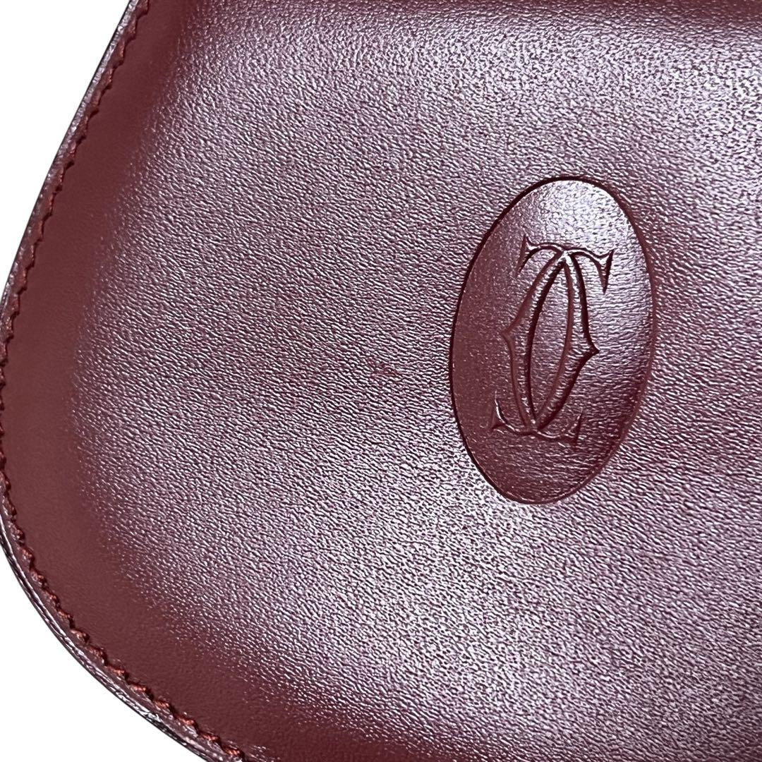 Cartier カルティエ ケース がま口 マストライン レザー ボルドー