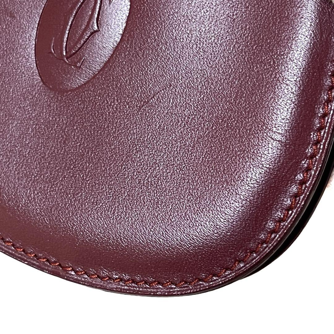 Cartier カルティエ ケース がま口 マストライン レザー ボルドー
