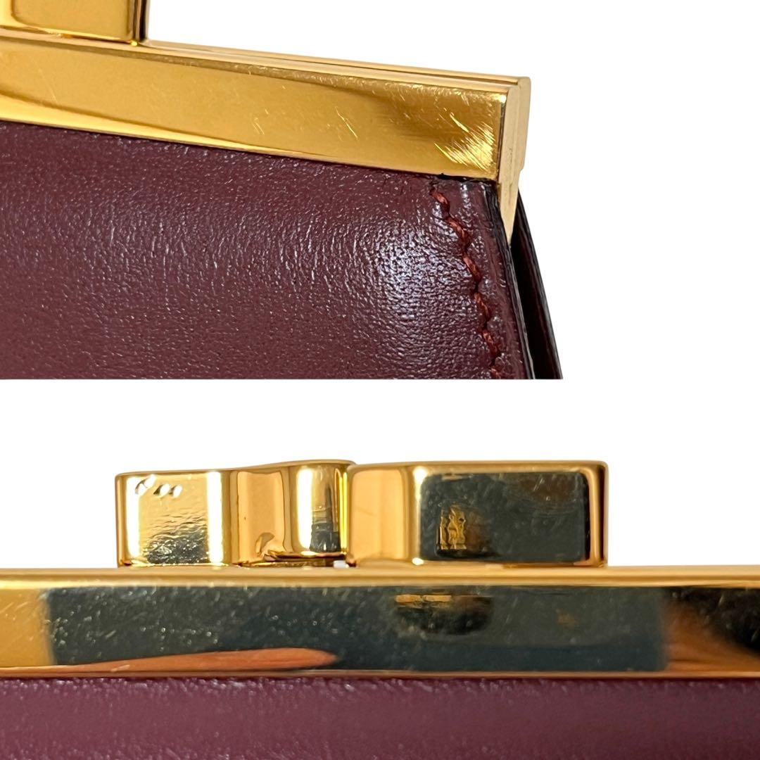 Cartier カルティエ ケース がま口 マストライン レザー ボルドー