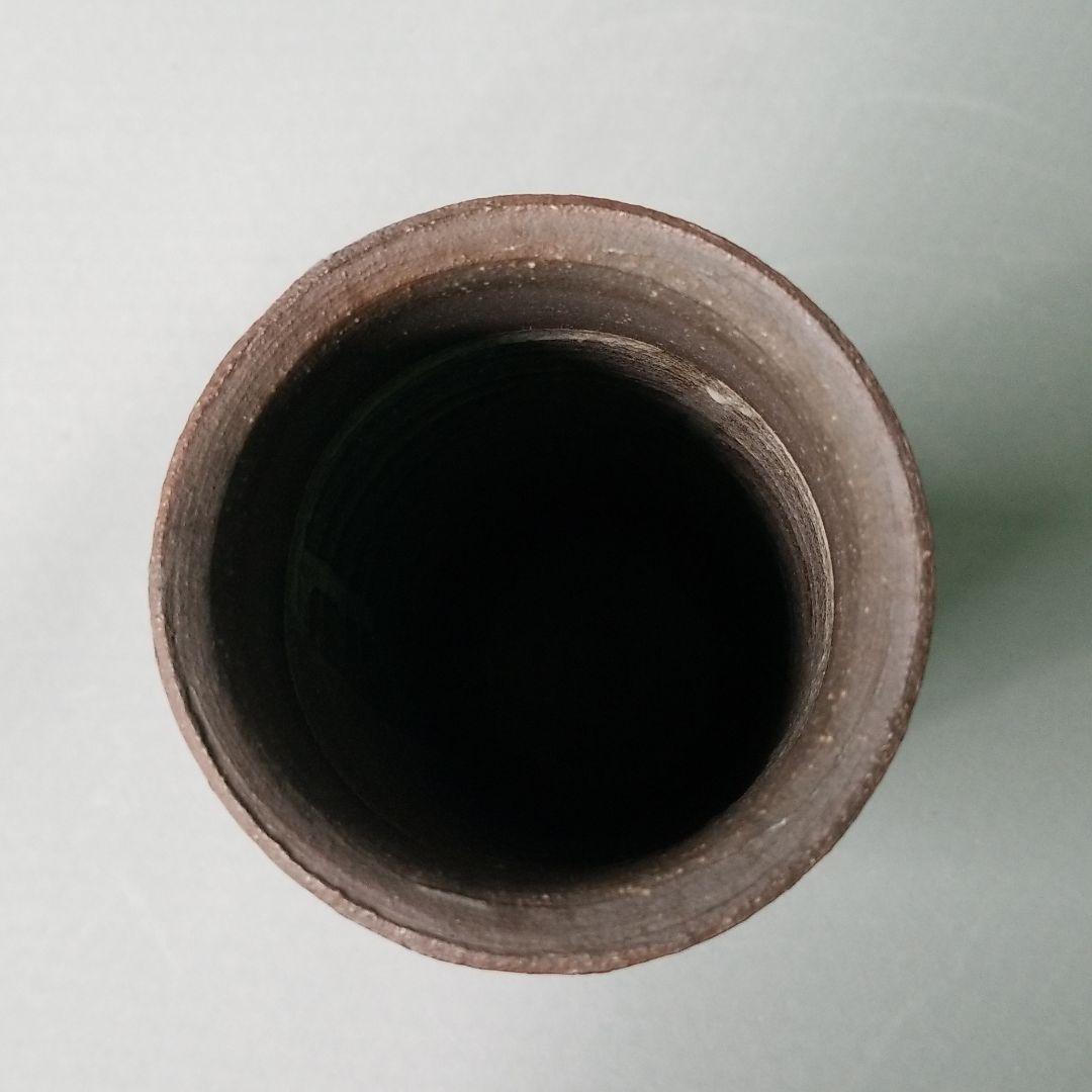 信楽焼 伝統工芸士 加藤喜代司作窯変花入 高さ26.5cm 峰