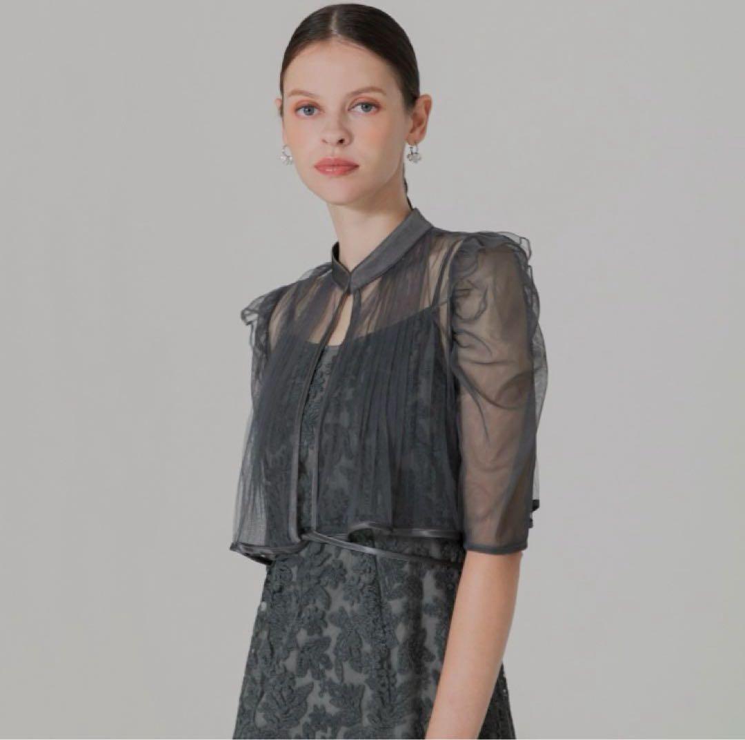 Leja ボレロ　ワンピース　セットアップ　ドレス セット 結婚式　グレー　S