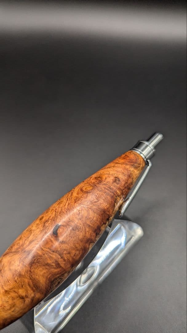 156ペン工房翌檜 花梨 紅白 源平 瘤杢 極太 木軸シャーペン 木軸