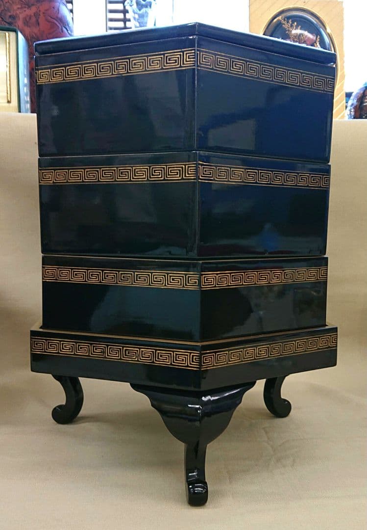 茶道具沈金六角重