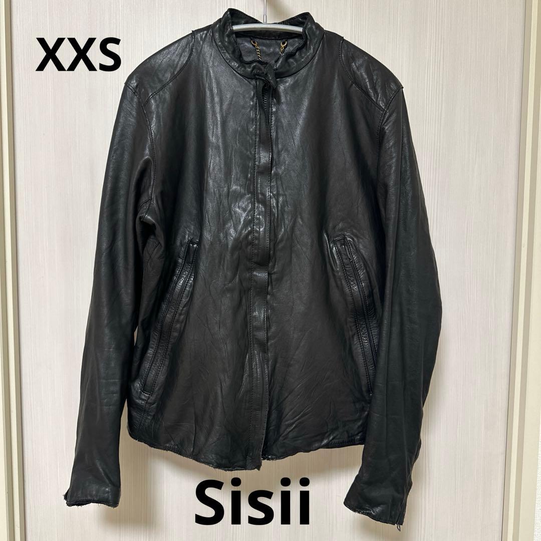 sisii】ライダースレザージャケット ブラック Sisii シングル