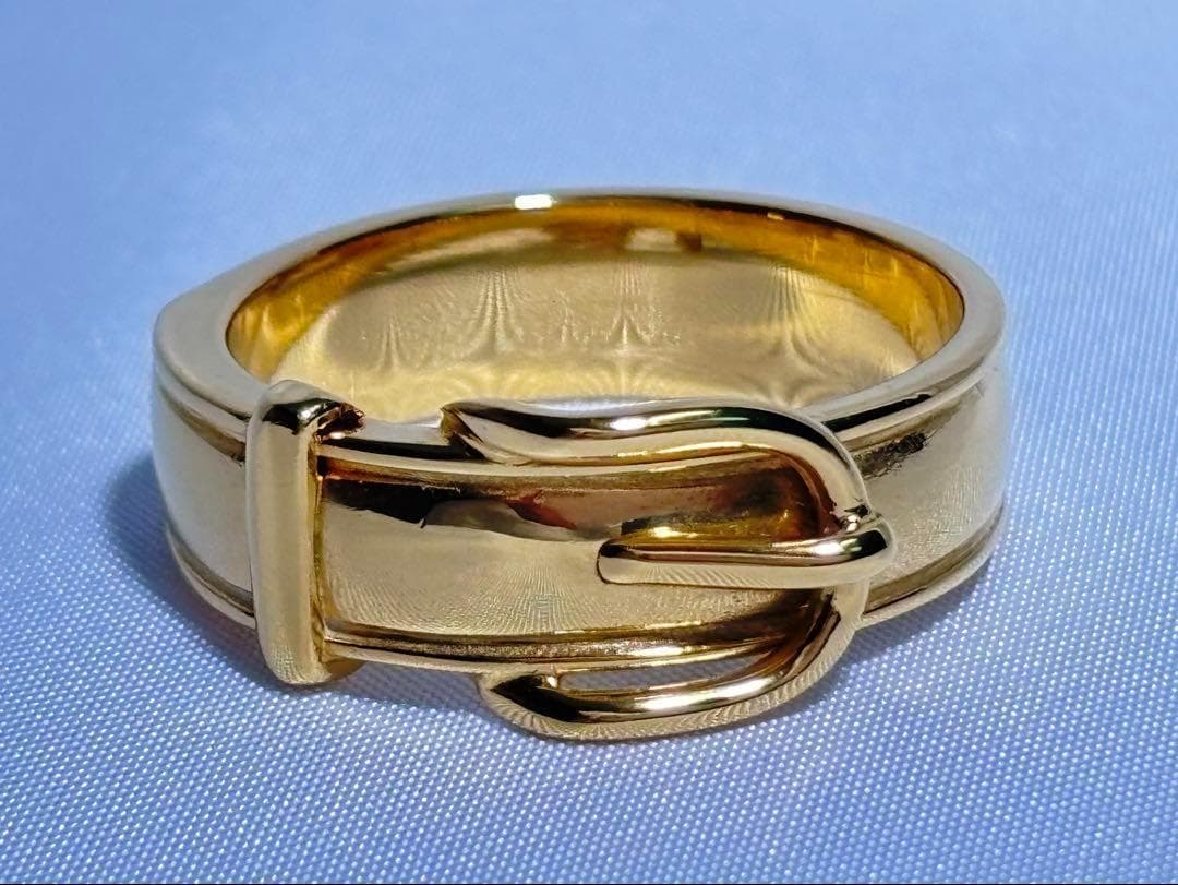 HERMES エルメス スカーフリング ベルトモチーフ メタル ゴールド