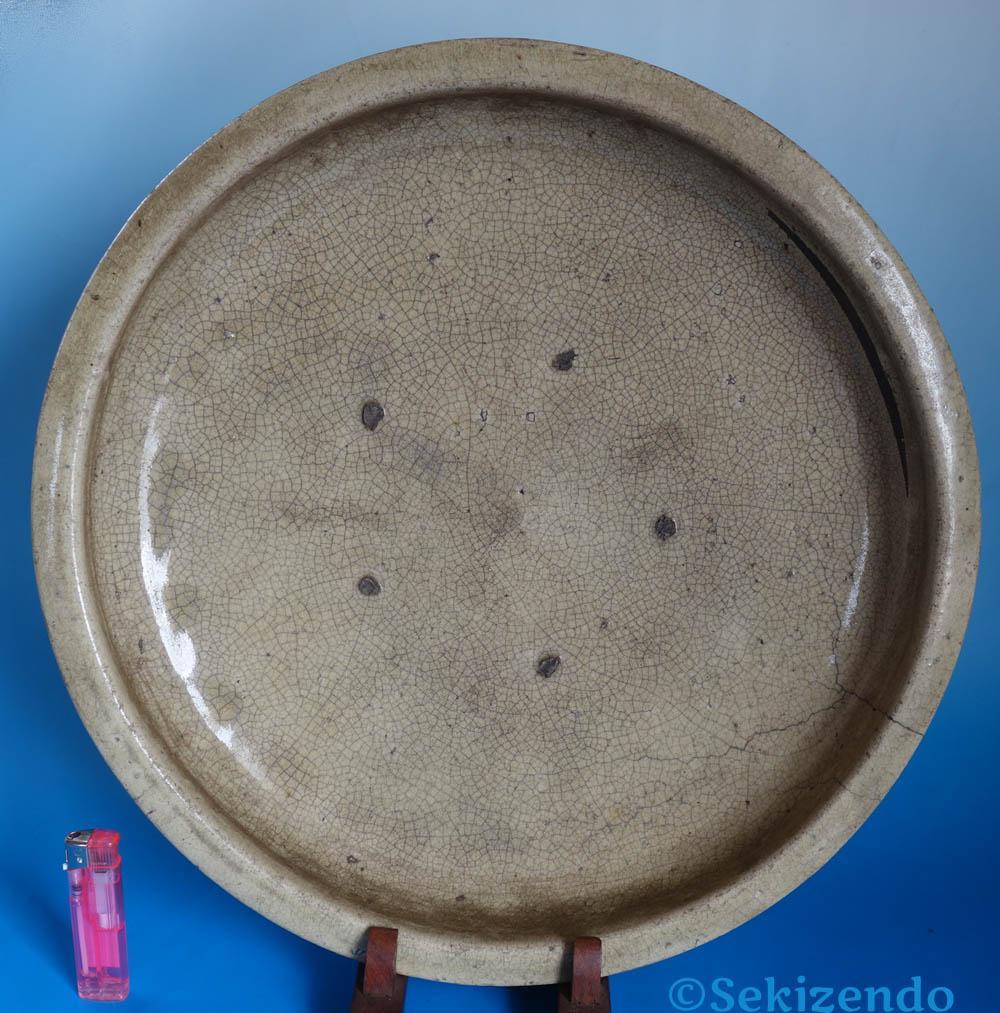 古瀬戸　灰釉　黄瀬戸　大皿　大鉢　メダカ鉢　小長曽陶器窯跡　江戸時代　2526 古瀬戸 灰釉 黄瀬戸 大皿 大鉢 メダカ鉢 小長曽陶器窯跡 江戸時代 2526