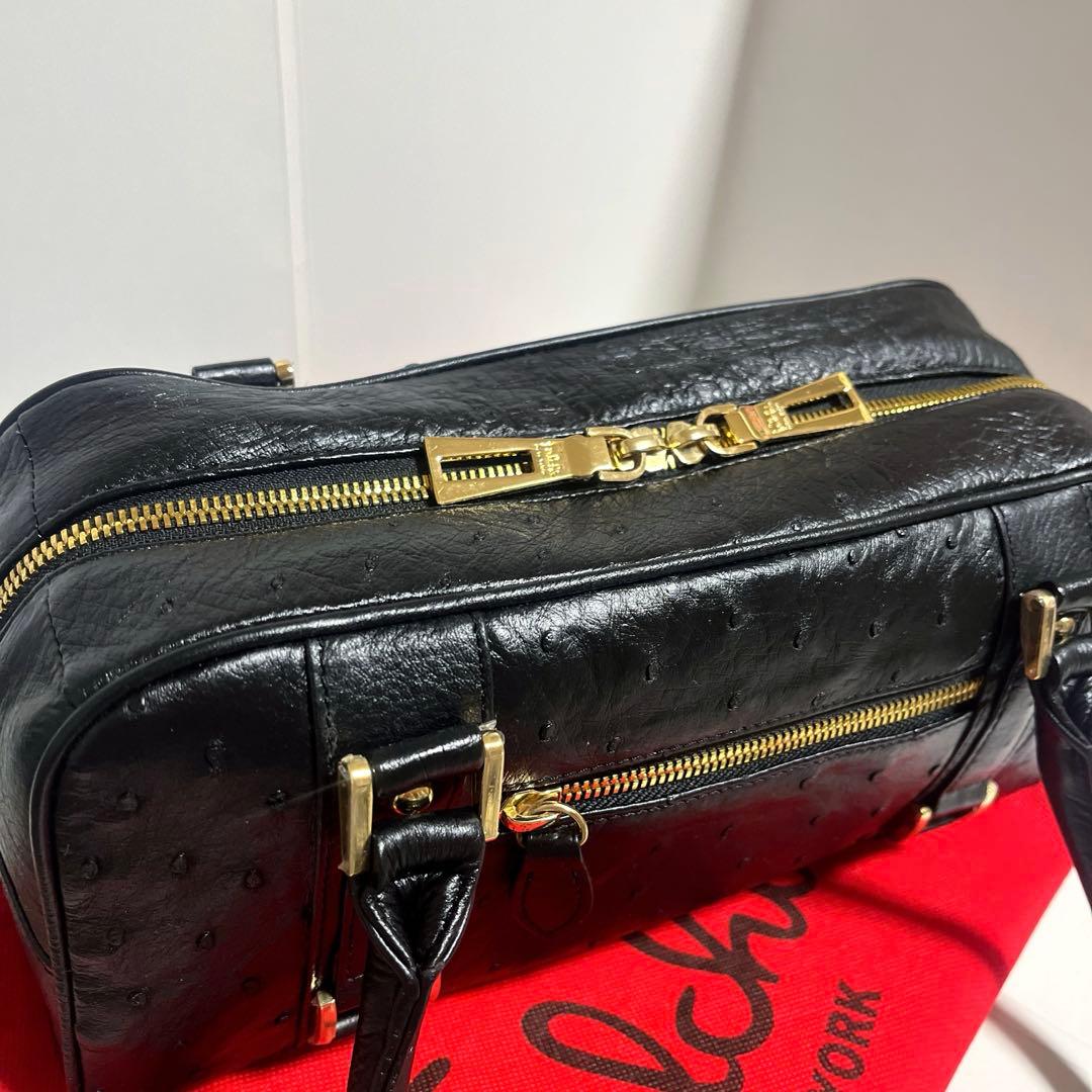 オーストリッチ　ボストンバッグ　〔ファルチニューヨーク〕ミニボストンバッグ