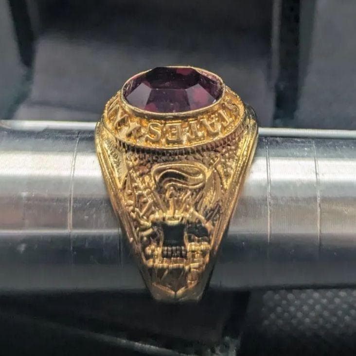 アーミーリング クラシック 米陸軍 US Army 金メッキ 米国 白頭鷲 紋章