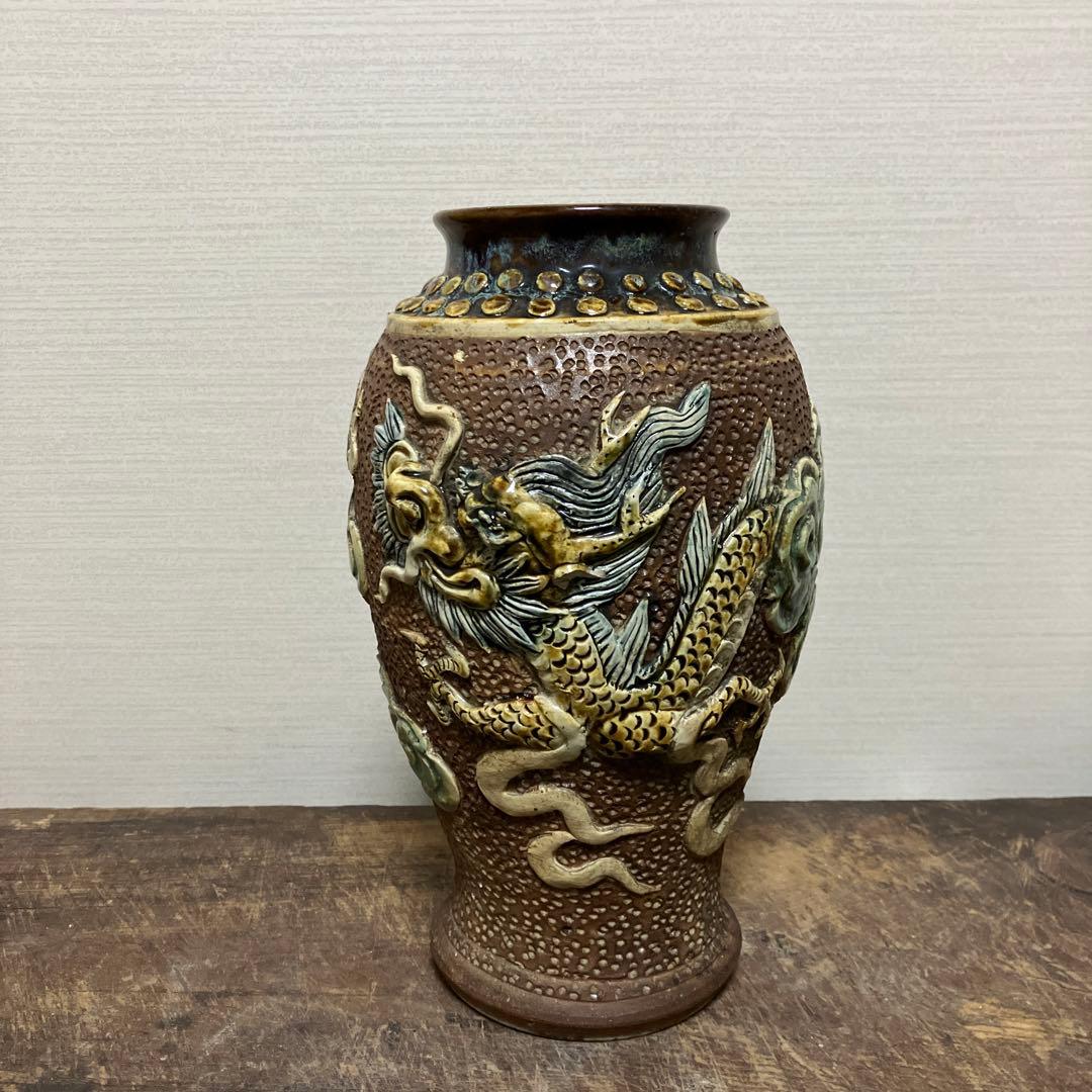 琉球古典焼 壺 欠けキズあり 検:古美術.骨董.古道具.骨董品.アンティーク.