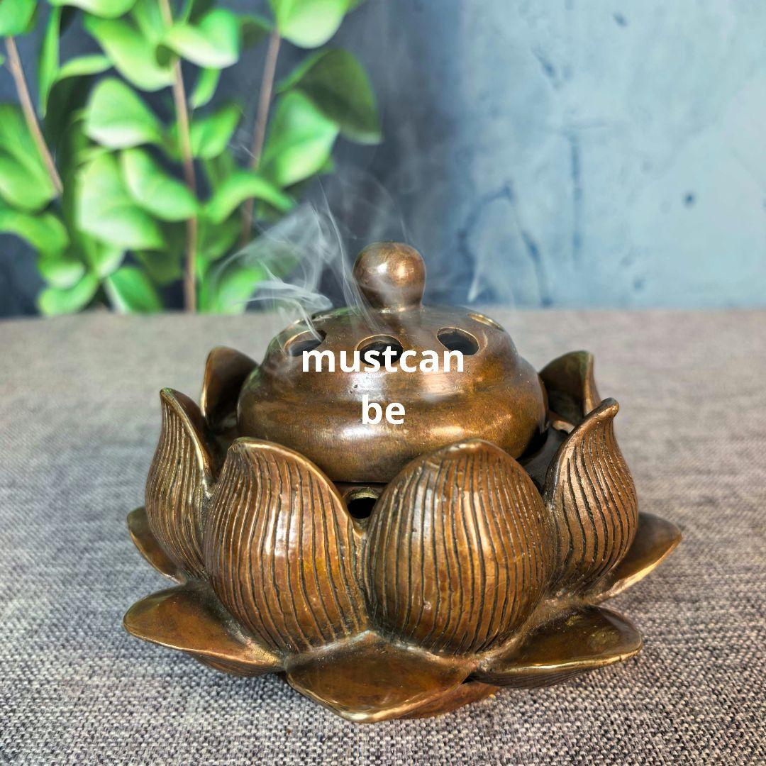 銅器 透かし彫り蓮花炉 家庭 茶台 客間 書斎 香炉 工芸品 置物