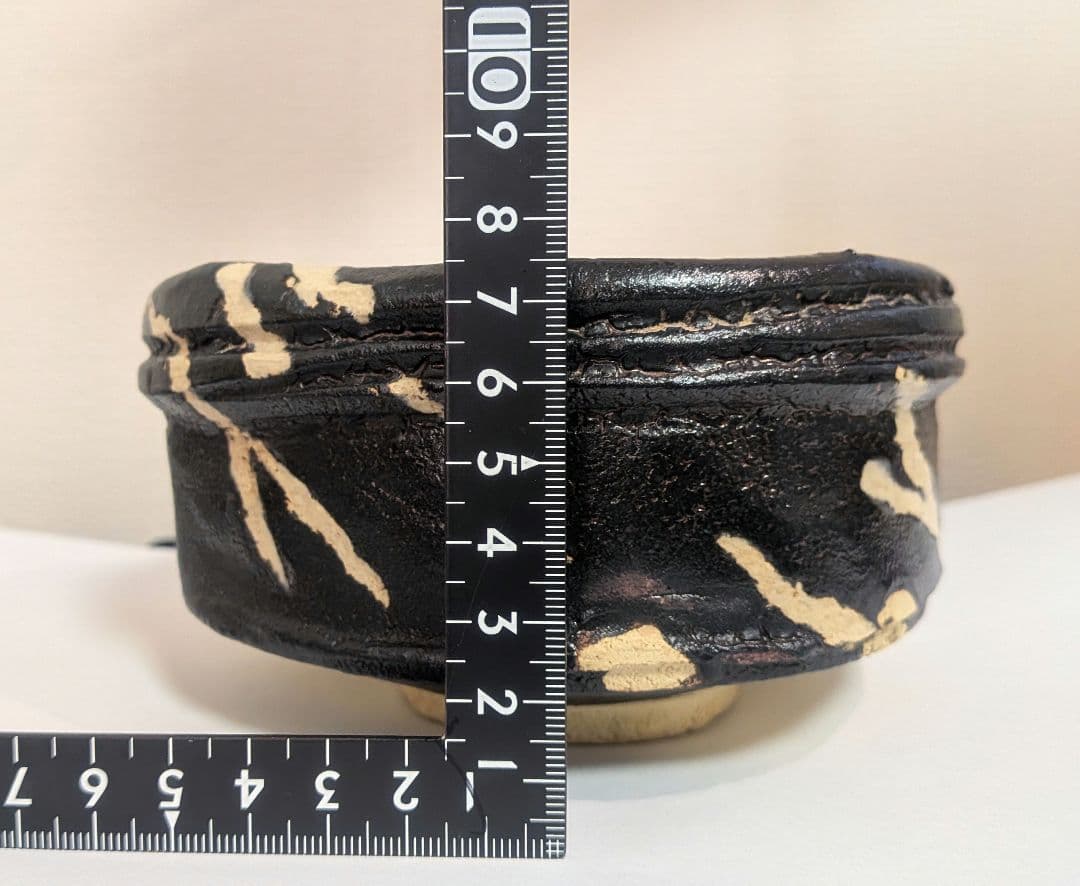 竹村脩』くろがね窯 黒織部 茶碗 茶道具 高知 共箱 抹茶