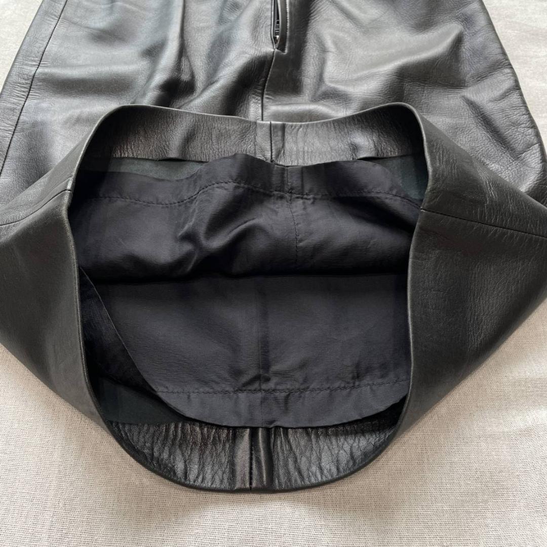 美品　ロエベ　ラムレザースカート　Aラインシルエット　36　S　羊革 ひざ丈