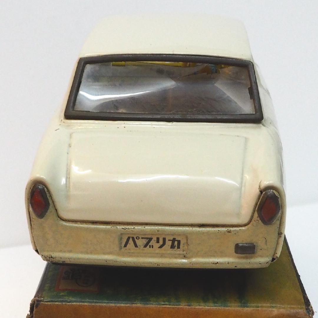 旭玩具【トヨタ パブリカ白ホワイト】ブリキ ミニチュア自動車■箱付tin car